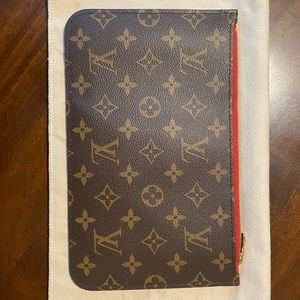 Monogram Neverfull Pochette- Cerise Interior